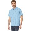Quiksilver Men’s Sail Palm Button Up Woven Top(Dusk Blue Sail Palms 233)