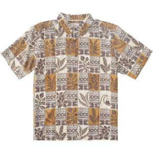 Quiksilver Men’s Sail Palm Button Up Woven Top(Brown Rice (Leaf Boxes))