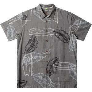 Quiksilver Men’s Sail Palm Button Up Woven Top(Granite Gray (Right Point))