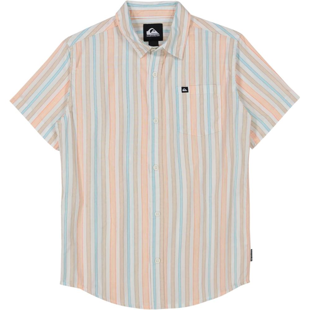 image:imageQuiksilver Boys Short Sleeve Classic Woven Shirt Button Down Top Stylish amp ComfortableLight Peach Stripe