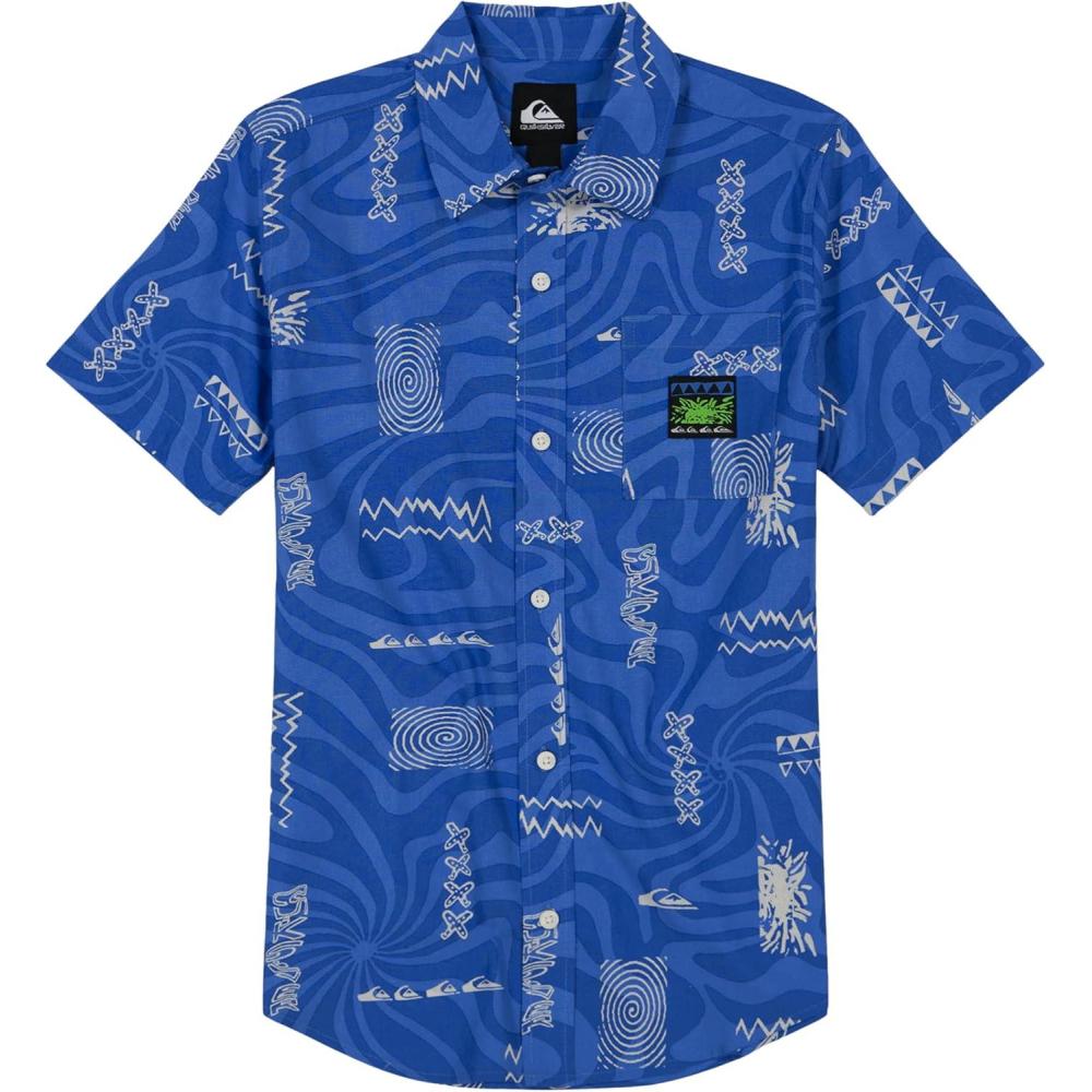 image:imageQuiksilver Boys Short Sleeve Classic Woven Shirt Button Down Top Stylish amp ComfortableNebulas Blue