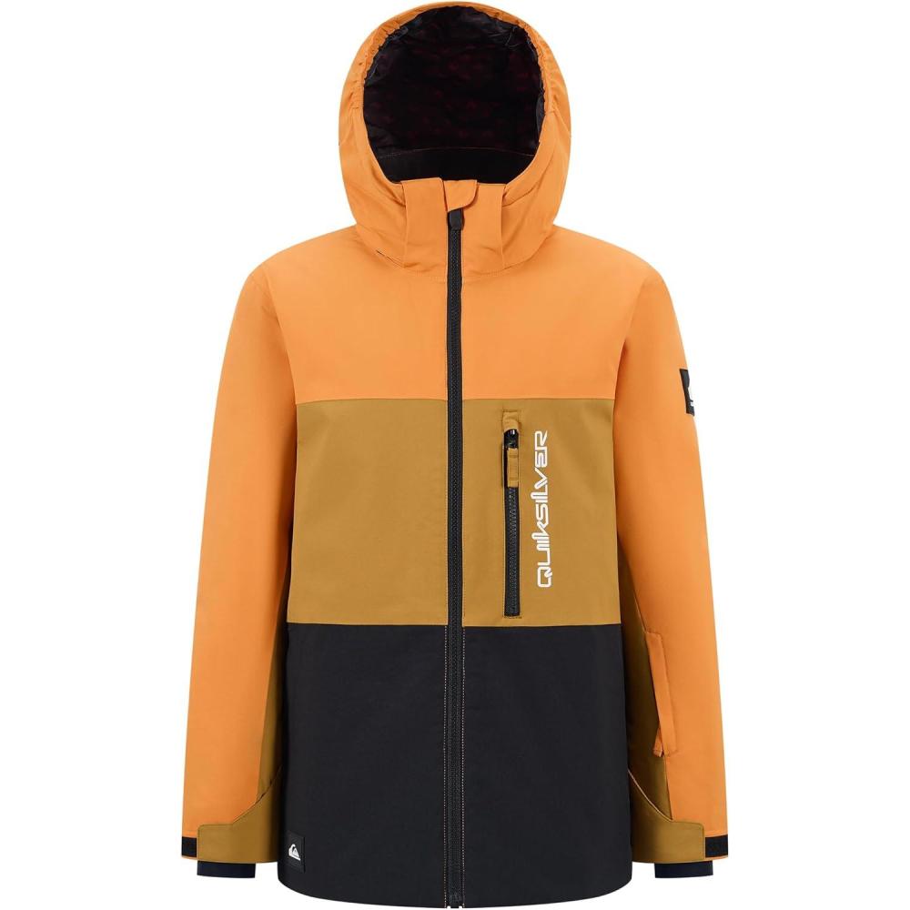 image:imageQuiksilver boys Heavyweight Ski Snow Hooded Jacket Insulated amp WaterproofAmberglow