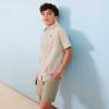 Quiksilver Boys Short Sleeve Classic Woven Shirt, Button Down Top, Stylish & Comfortable(Light Peach Stripe)