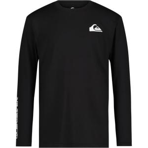 Quiksilver Boys Long Sleeve Rashguard Surf Shirt with UPF 50+ Sun Protection, Kid’s Swim Top(Black)