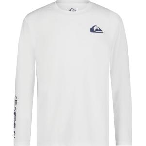 Quiksilver Boys Long Sleeve Rashguard Surf Shirt with UPF 50+ Sun Protection, Kid’s Swim Top(White)