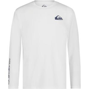 Quiksilver Boys Long Sleeve Rashguard Surf Shirt with UPF 50+ Sun Protection, Kid’s Swim Top(White Everyday)
