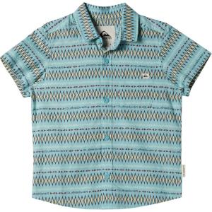 Quiksilver Boys Short Sleeve Classic Woven Shirt, Button Down Top, Stylish & Comfortable(Marine Blue Pattern Ss Boys 241)