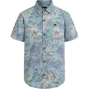 Quiksilver Boys Short Sleeve Classic Woven Shirt, Button Down Top, Stylish & Comfortable(Stormy Seas)