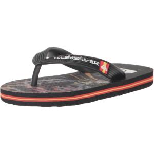 Quiksilver Boy’s Molokai Art Flip Flop Youth(Black/Black/Yellow 233)