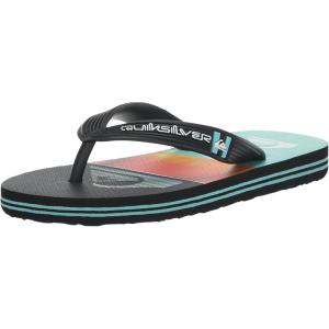 Quiksilver Boy’s Molokai Art Flip Flop Youth(Black/Orange/Green 234)