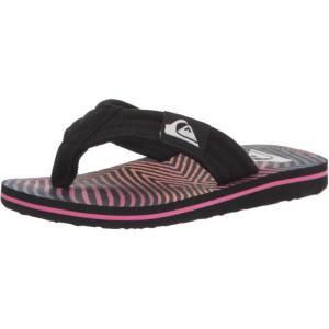 Quiksilver Boy’s Unisex-Child Molokai Layback Ii Youth Sandal Flip-Flop(Black/Orange/Grey)