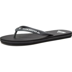 Quiksilver Molokai Flip Flops for Men, Athletic Mens Sandals, Size 6 to 16 Thong Mens Slides, Black 1, 15