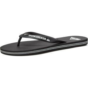 Quiksilver Molokai Flip Flops for Men, Athletic Mens Sandals, Size 6 to 16 Thong Mens Slides, Black/Black/White, 16