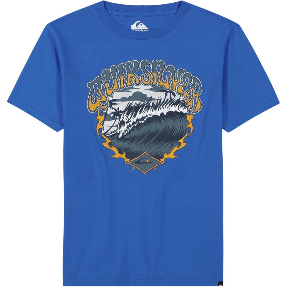 image:imageQuiksilver Boys Short Sleeve Screen Print Graphic TShirt Soft amp Comfortable Regular FitNebulas Blue Wave