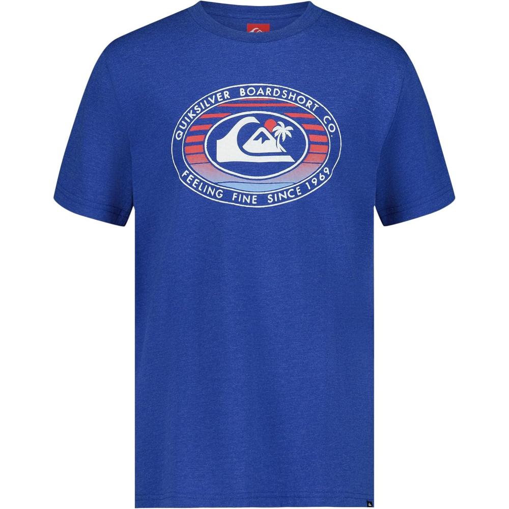 image:imageQuiksilver Boys Short Sleeve Screen Print Graphic TShirt Soft amp Comfortable Regular FitRoyal Oval Stamp