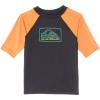 Quiksilver Boys (Age 2-7) Everyday Short Sleeve UV Rashguard(Black/Tangerine)