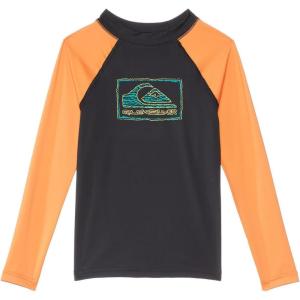 Quiksilver Boys (Age 2-7) Everyday Long Sleeve UV Rashguard(Black/Tangerine)
