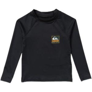 Quiksilver Boys (Age 2-7) Hawaii Badge UV Long Sleeve Rashguard(Black)