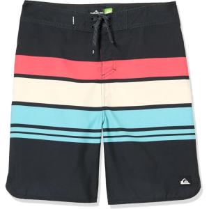 Quiksilver Boys Everyday Stripe 17 Boardshort Swim Trunk(Black 241)