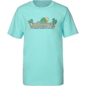 Quiksilver Boys Short Sleeve Screen Print Graphic T-Shirt, Soft & Comfortable, Regular Fit(Aqua Sky Palm)
