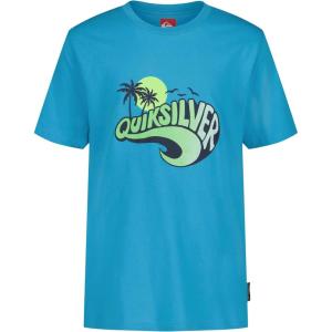 Quiksilver Boys Short Sleeve Screen Print Graphic T-Shirt, Soft & Comfortable, Regular Fit(Horizon Blue Wavey)