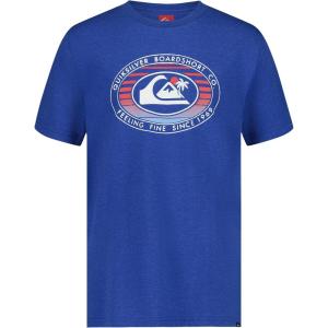 Quiksilver Boys Short Sleeve Screen Print Graphic T-Shirt, Soft & Comfortable, Regular Fit(Royal Oval Stamp)