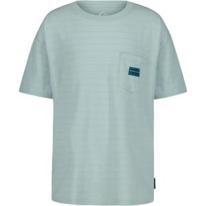 Quiksilver Boys Short Sleeve Striped T-Shirt, Soft & Comfortable, Regular Fit(Blue Haze)
