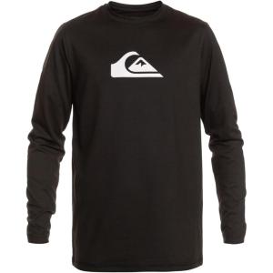 Quiksilver Boys’ Solid Streak Ls Youth Long Sleeve Surf Tee Rashguard(Black)
