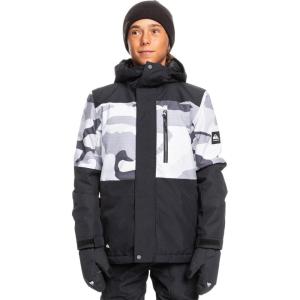 Quiksilver boys Little Mission 10k Grow System Snow JacketInsulated Jacket(Snow White/Camo Power)