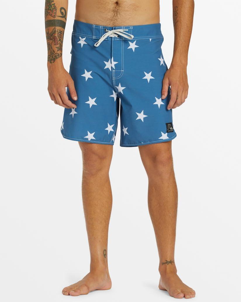 image:imageQuiksilver Mens Standard Original Scallop Jester 18 Boardshorts Swim TrunkStar Sapphire