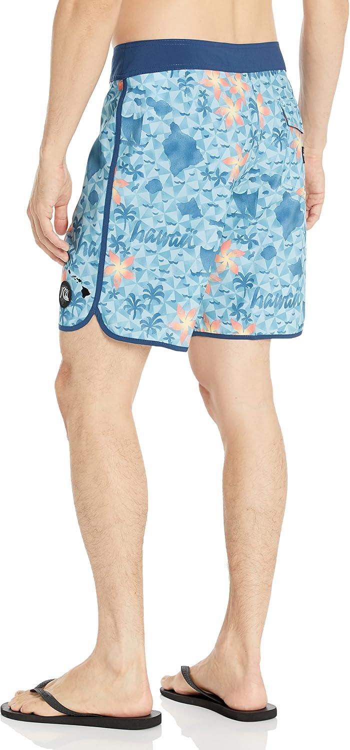 image:imageQuiksilver Mens Standard Surfsilk Hawaii Scallop 19 Boardshort Swim Trunk Bathing SuitDelph Blue