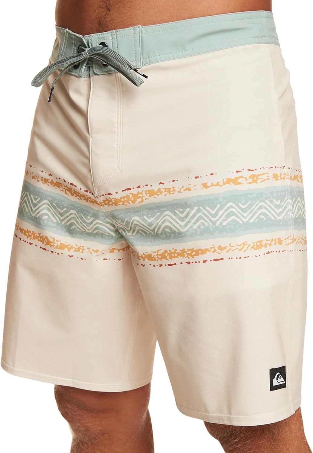 image:imageQuiksilver Mens Standard Surfsilk Mesa Strip 19 Boardshort Swim TrunkBirch 233