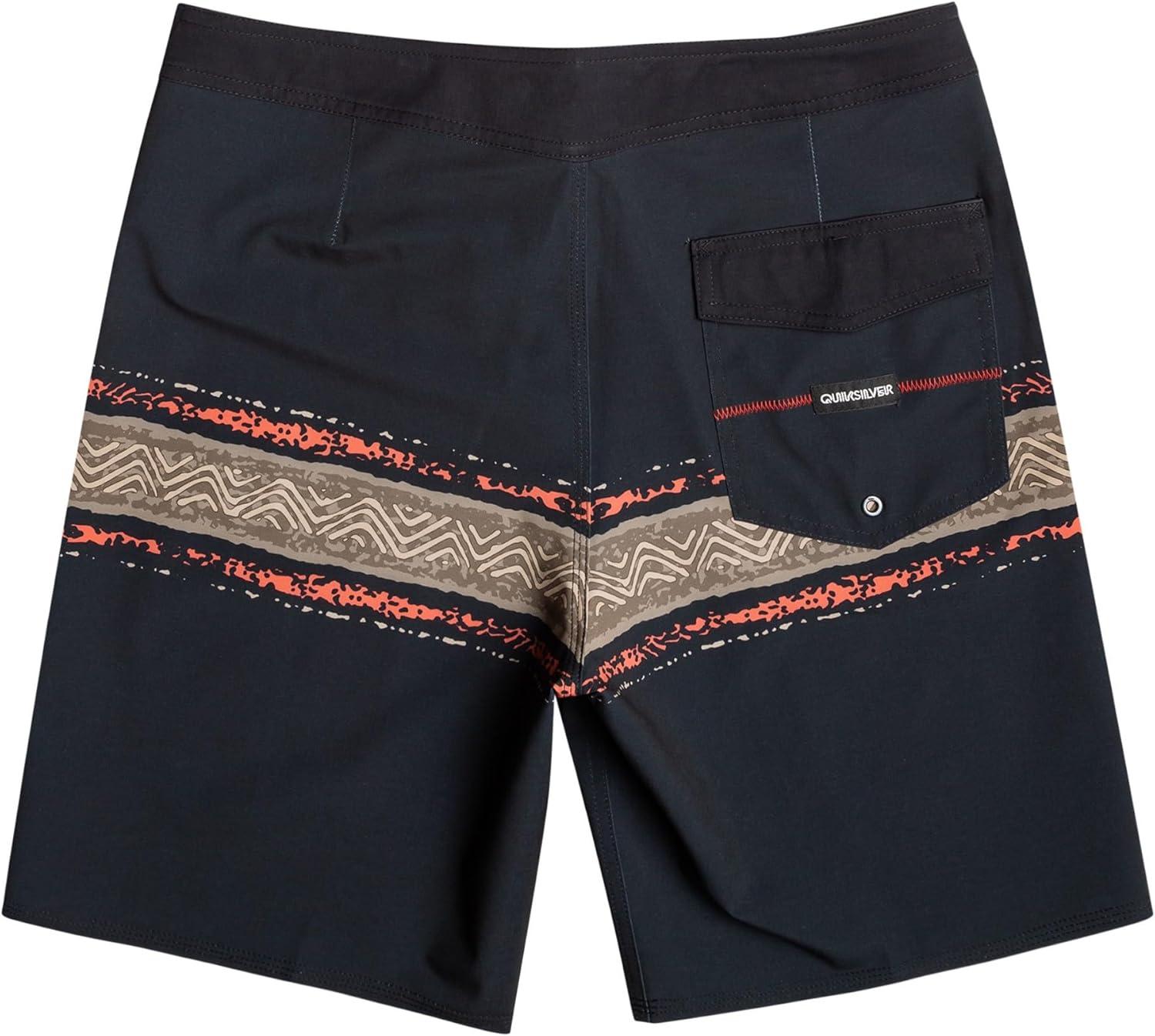 image:imageQuiksilver Mens Standard Surfsilk Mesa Strip 19 Boardshort Swim TrunkBlack 233