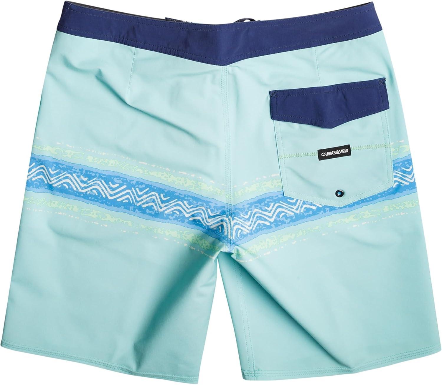 image:imageQuiksilver Mens Standard Surfsilk Mesa Strip 19 Boardshort Swim TrunkPastel Turquoise 233