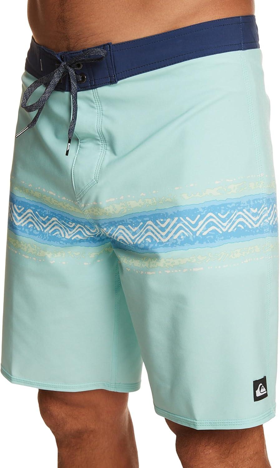image:imageQuiksilver Mens Standard Surfsilk Mesa Strip 19 Boardshort Swim TrunkPastel Turquoise 233
