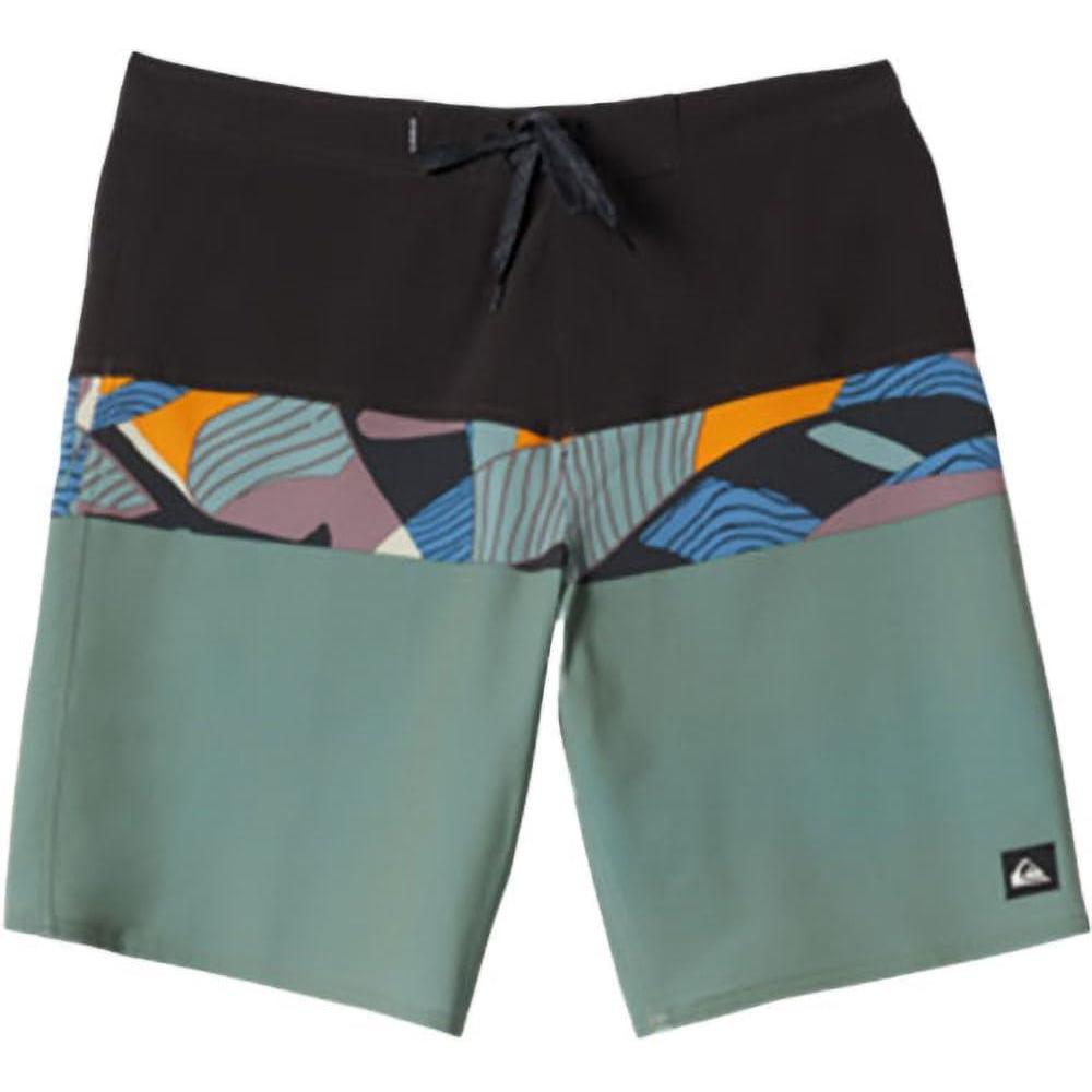 image:imageQuiksilver Mens Surfsilk Panel 20 Boardshort Color Seaspray Beach Club Casual Ss Size 34