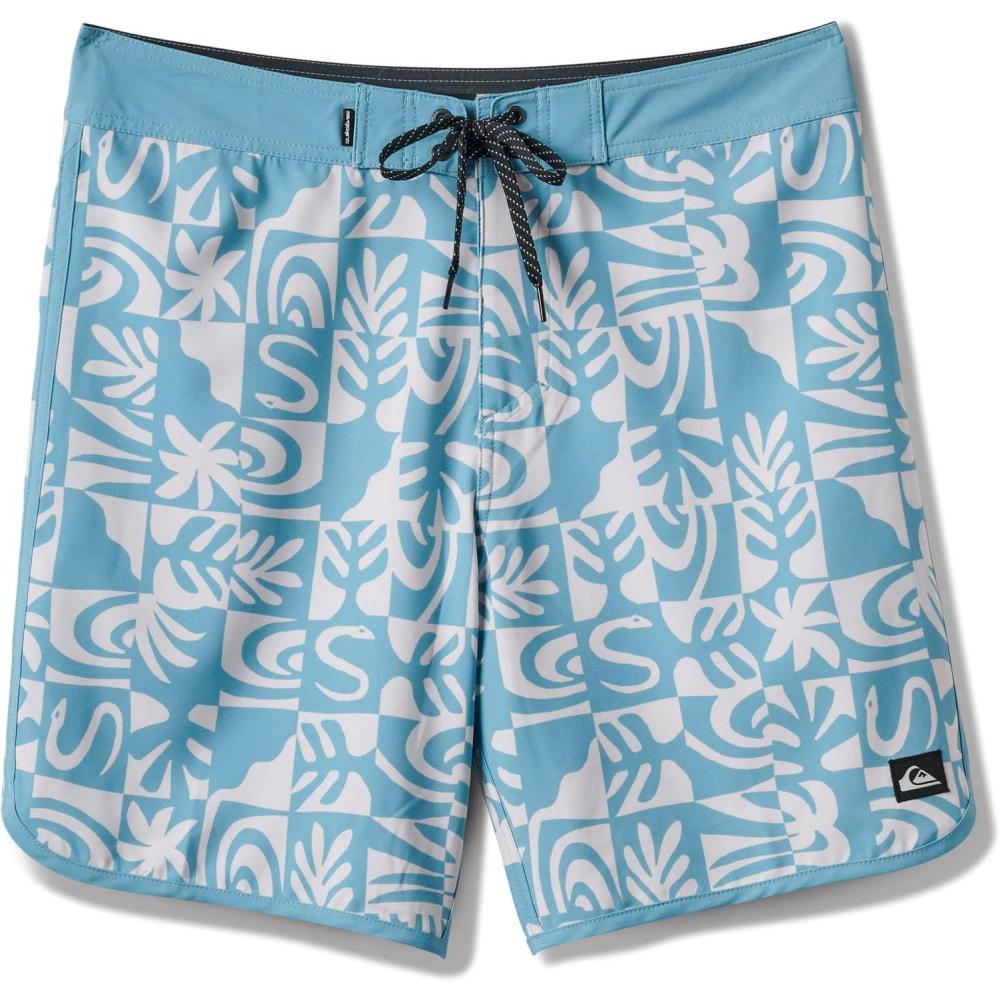 image:imageQuiksilver  Mens Surfsilk Scallop Terra 19 Boardshort Color Dusty Turquoise Size 34