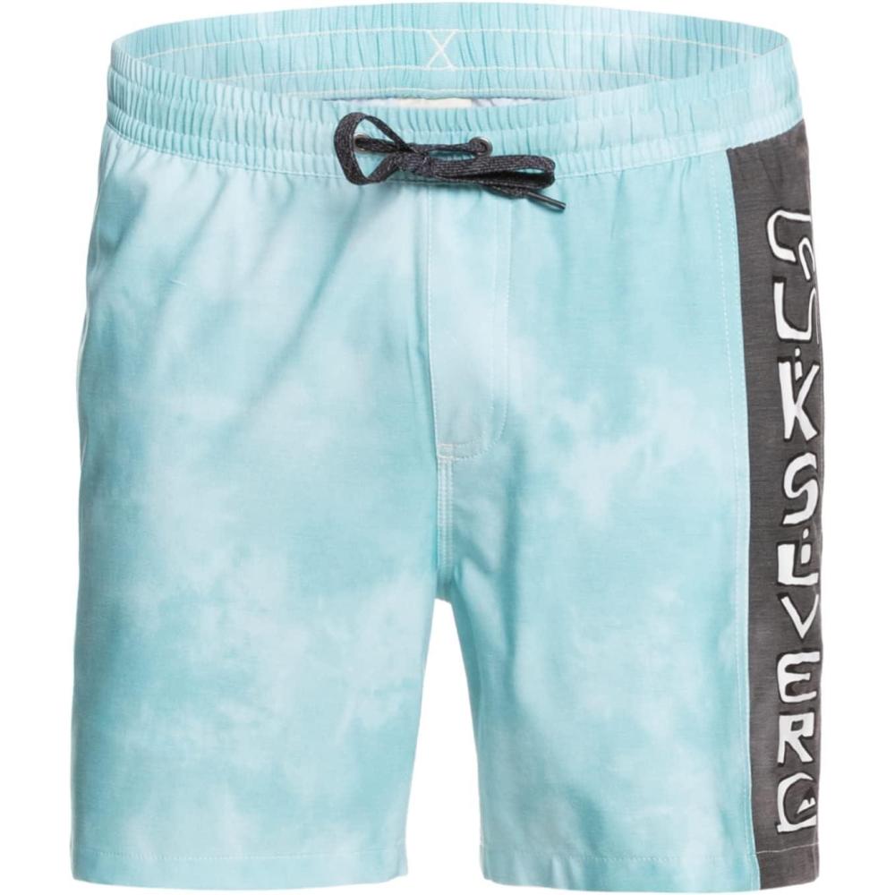image:imageQuiksilver Mens Mens Ginger Stalks Volley Elastic Waist Boardshort Swim TrunkAcid WashAiry Blue