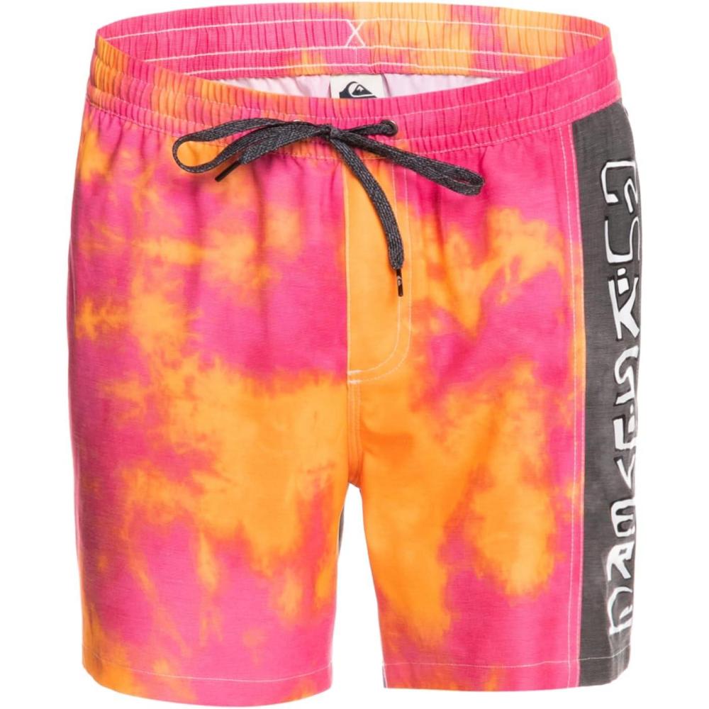 image:imageQuiksilver Mens Mens Ginger Stalks Volley Elastic Waist Boardshort Swim TrunkAcid WashShocking Pink