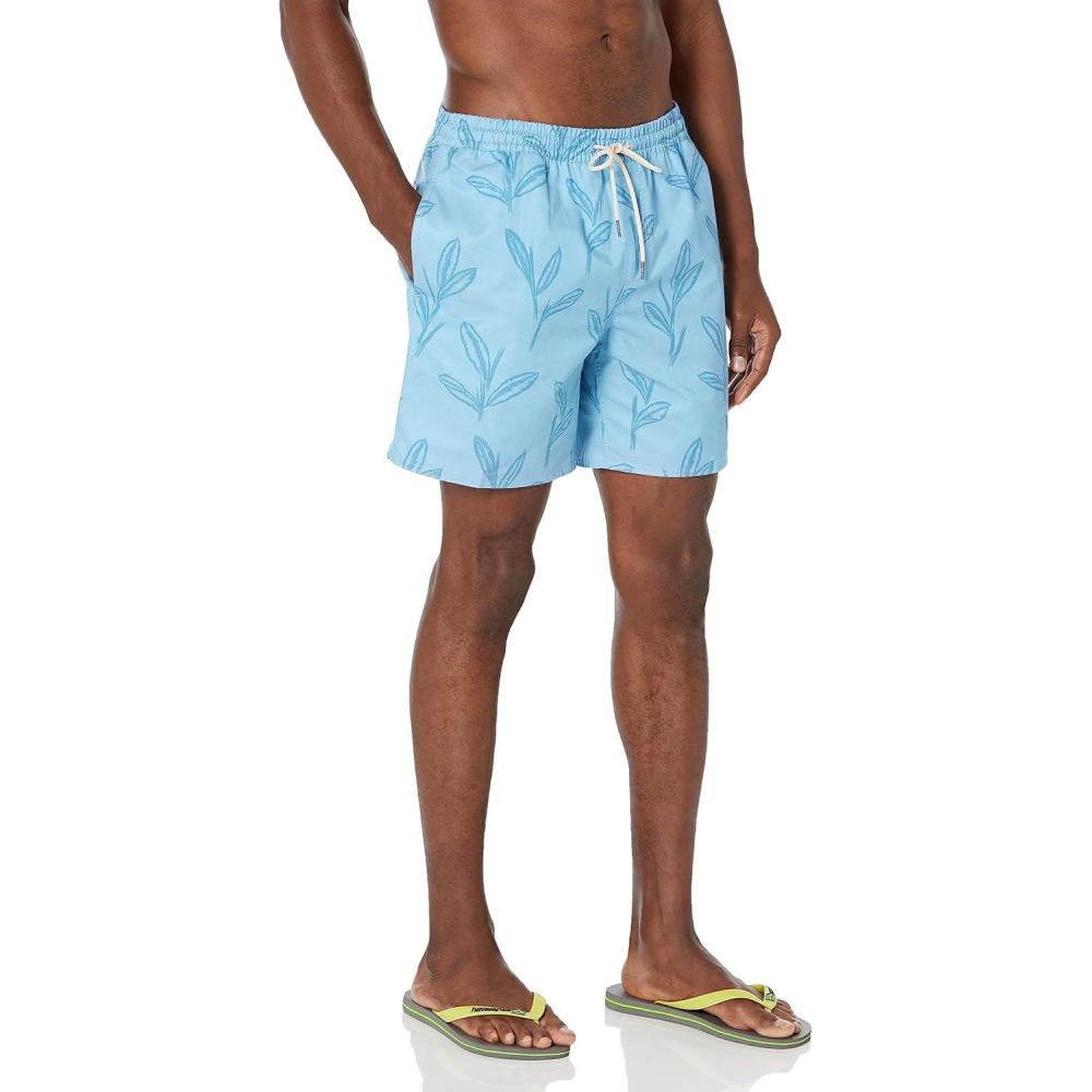 image:imageQuiksilver Mens Mens Ginger Stalks Volley Elastic Waist Boardshort Swim TrunkDusk Blue Vly Ginger Stalks 233