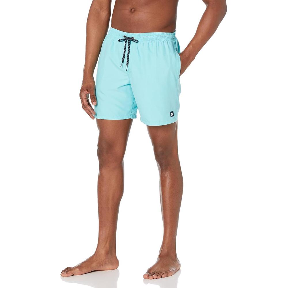 image:imageQuiksilver Mens Standard Everyday 17 Elastic Waist Volley Swim Trunk Bathing Suit Angel Blue Heather XLarge