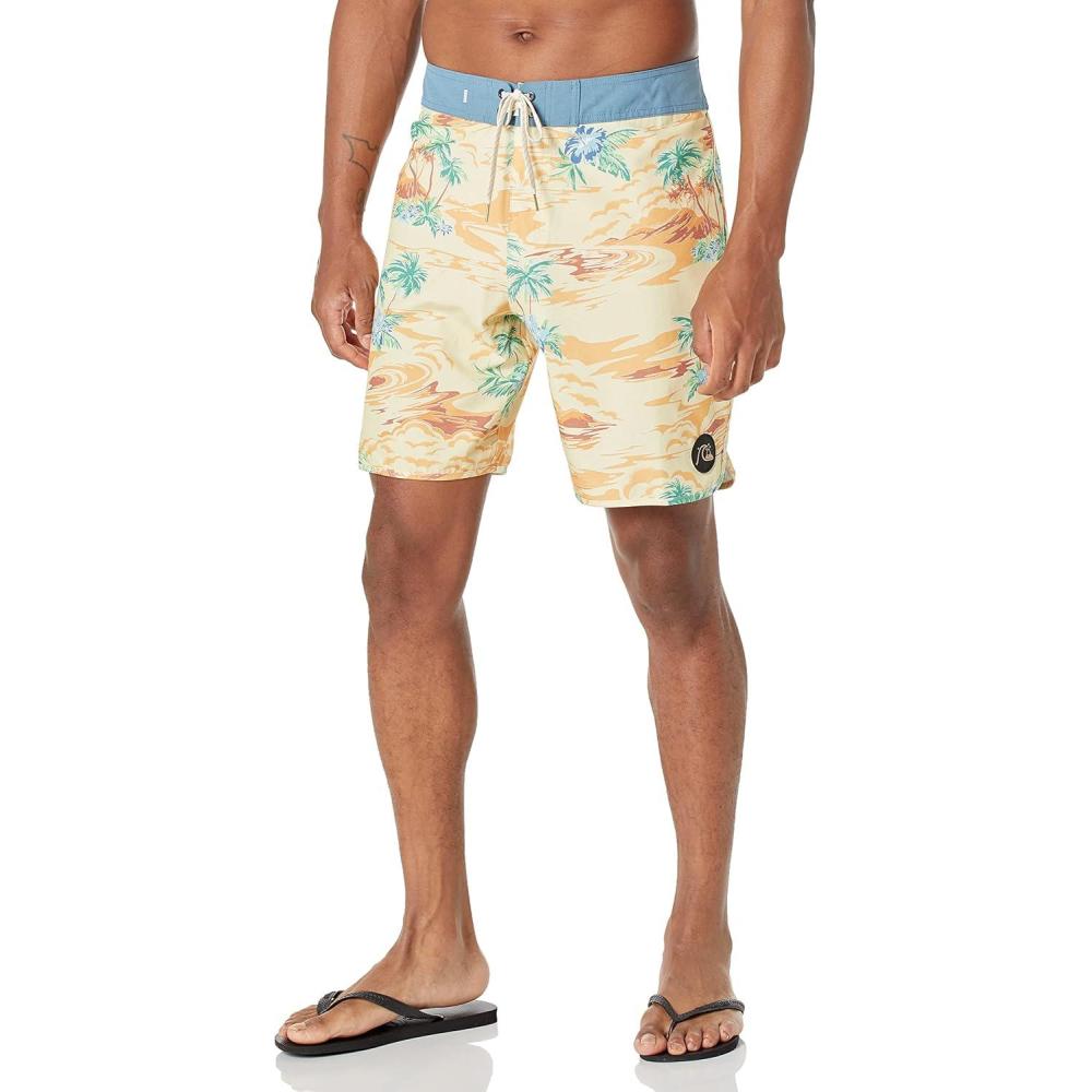 image:imageQuiksilver Mens Standard Hempstretch Scallop 19 Boardshort Swim Trunk Bathing SuitGolden Rod