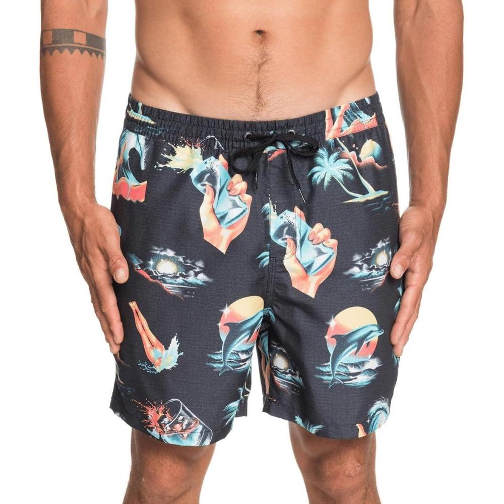 image:imageQuiksilver Mens Standard Sun Damage Volley 17 Boardshort Swim TrunkBlack