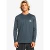 Quiksilver Mens Heritage Heather Ls Long Sleeve Rashguard Surf Tee(Midnight Navy Heather)