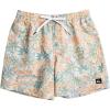 Quiksilver Mens Men’s Ginger Stalks Volley Elastic Waist Boardshort Swim Trunk(Birch)
