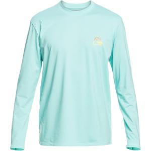 Quiksilver Mens Heritage Heather Ls Long Sleeve Rashguard Surf Tee(Angel Blue Heather)