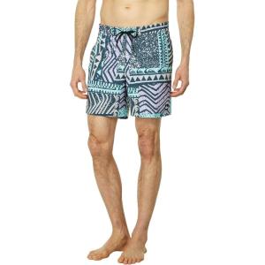 Quiksilver Mens Men’s Ginger Stalks Volley Elastic Waist Boardshort Swim Trunk(Midnight Navy)