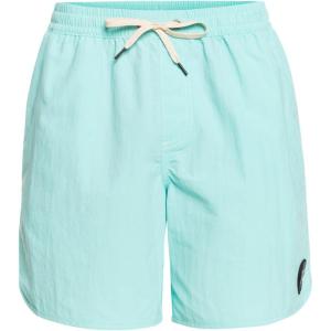 Quiksilver Mens Men’s Ginger Stalks Volley Elastic Waist Boardshort Swim Trunk(Ocean Scallop/Angel Blue)