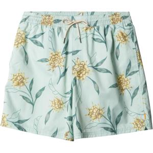 Quiksilver Mens Men’s Ginger Stalks Volley Elastic Waist Boardshort Swim Trunk(Subtle Green Perfect Bloom Vly 233)