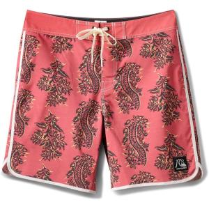 Quiksilver Mens Original Scallop 18 Boardshorts Swim Trunk(Mineral Red)